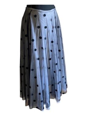Polka Dot Organza Tulle Chiffon Maxi Skirt